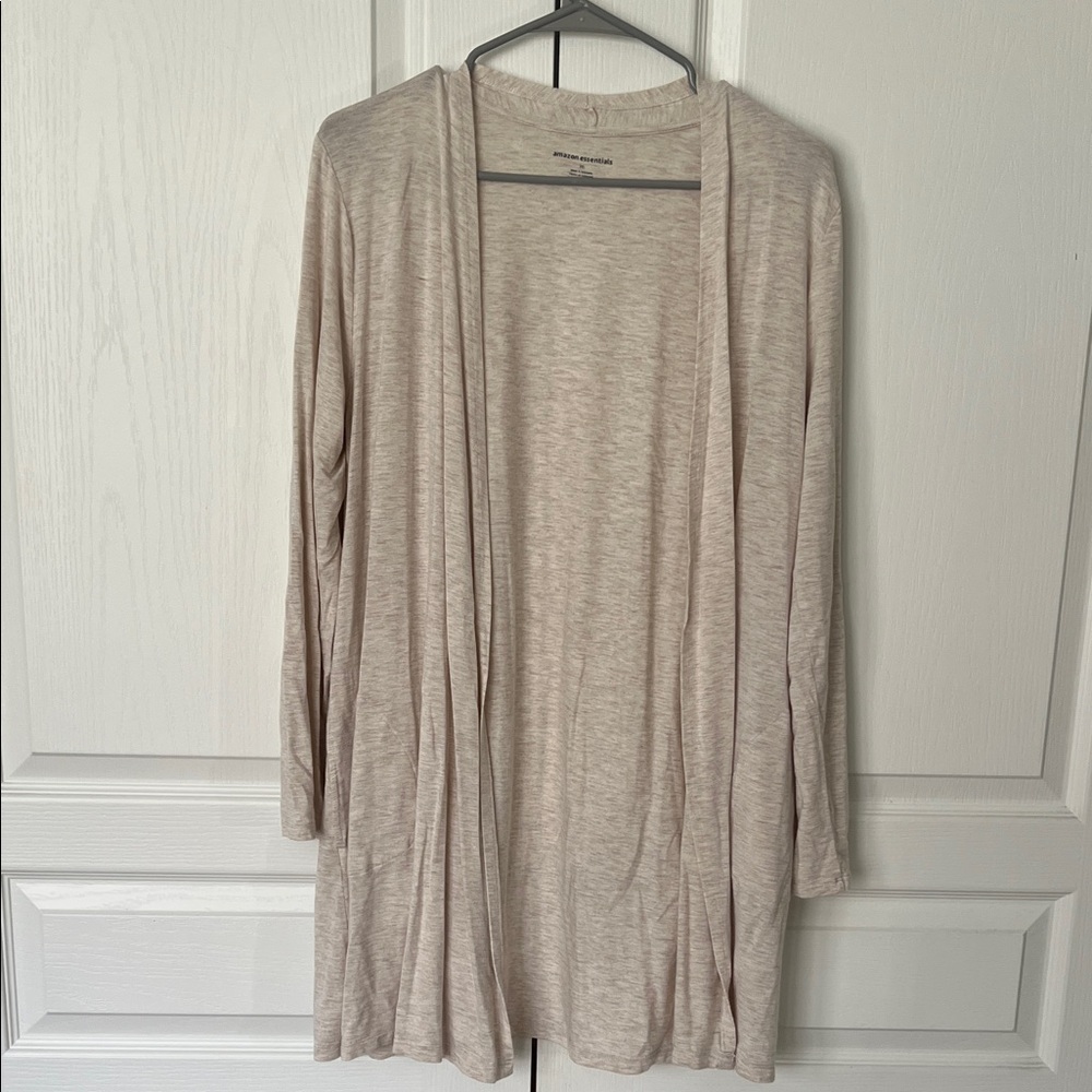 Amazon Essentials Beige Open Front Cardigan